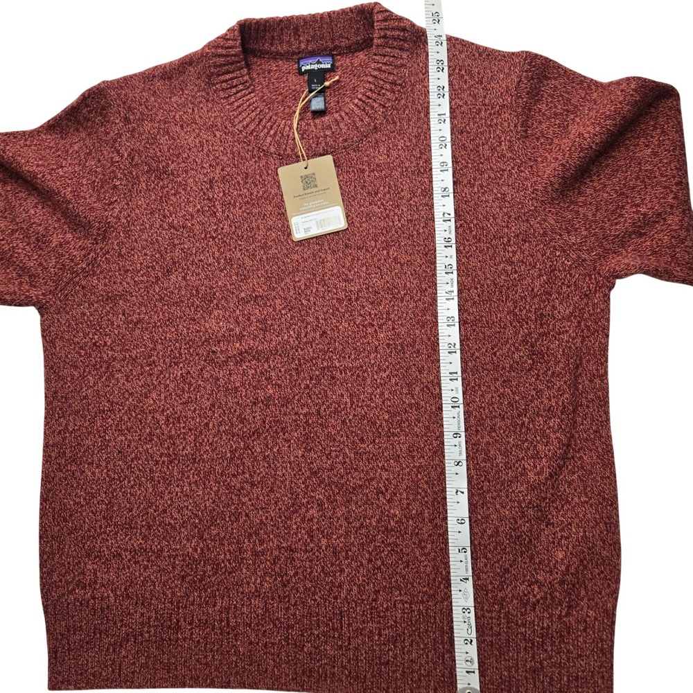 Patagonia Womens Large Recycled Wool-Blend Crewneck Sweater Dark Ruby Red Luxury - Picture 8 of 9